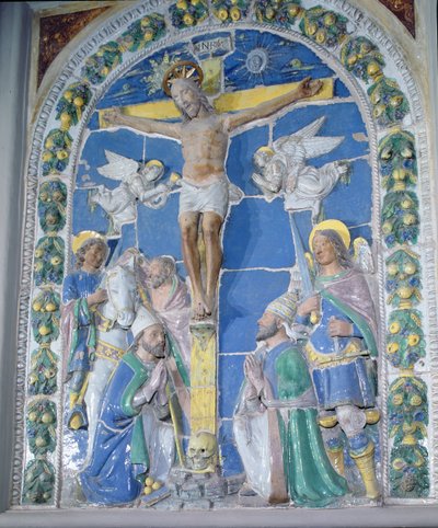 Crucifixion, bas relief by Luca Della Robbia